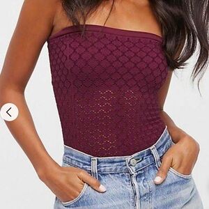 Free people Elegant Burgundy Lace Women’s tube Top